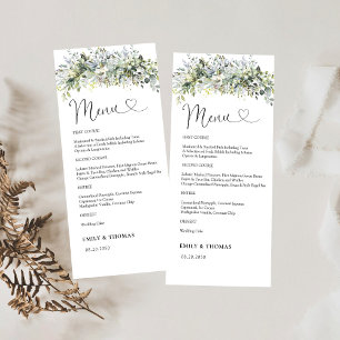 Menú de ceremonias de Boda floral verde