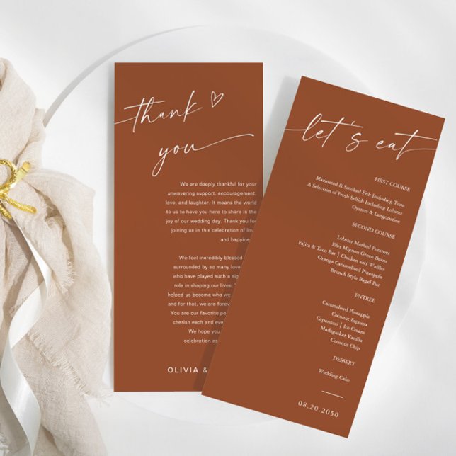 Menú de ceremonias de Boda minimalista (Subido por el creador)