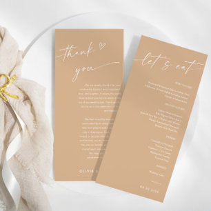 Menú de ceremonias de Boda minimalista