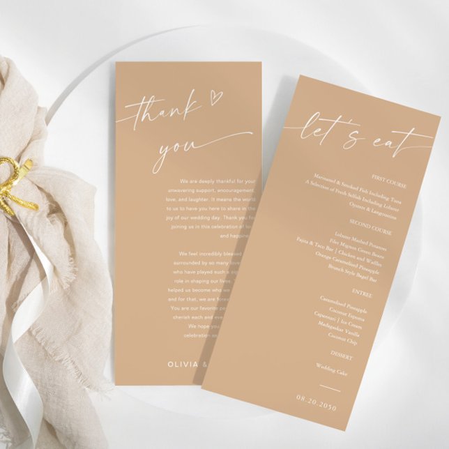 Menú de ceremonias de Boda minimalista (Subido por el creador)