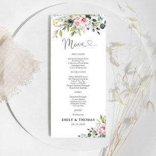 Menú de ceremonias de Boda rosado de Rubor Greener