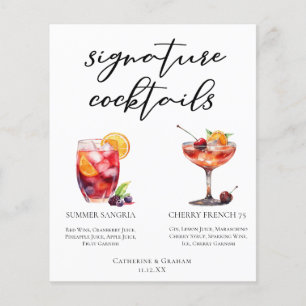 Menú de cócteles de la firma del Boda de la fruta