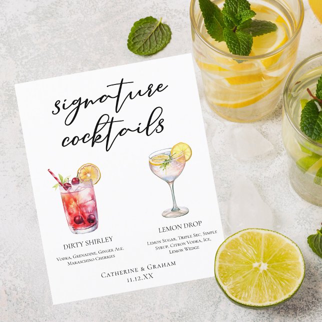 Menú de cócteles de la firma Dirty Shirley Lemon D (Subido por el creador)