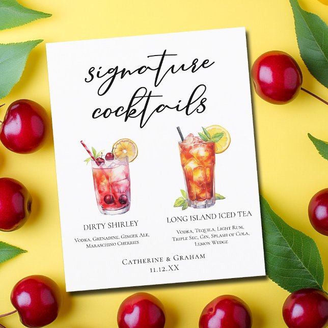 Menú de cócteles de la firma Dirty Shirley Long Is (Subido por el creador)