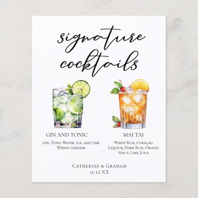 Menú de cócteles de la firma Gin & Tonic Mai Tai (Anverso)