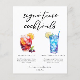 Menú de cócteles de la firma Summer Sangria Blue B