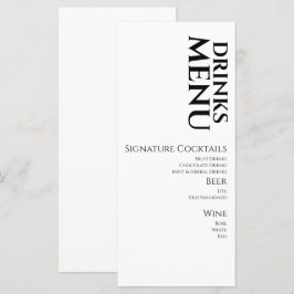 Menú de cócteles de vino para bodas de bebidas sim