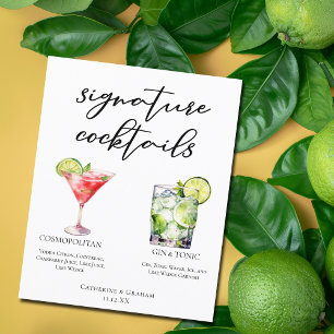 Menú de cócteles Gin y Tonic Signature Cosmopolita