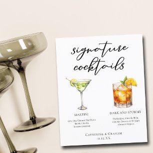 Menú de cócteles Martini Dark & Stormy Signature