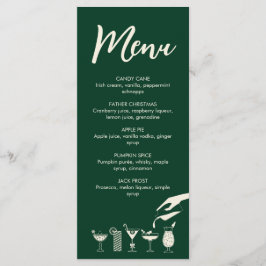 Menú de cócteles retro de Green Holiday