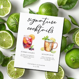 Menú de cócteles Sangria Moscow Mule Signature