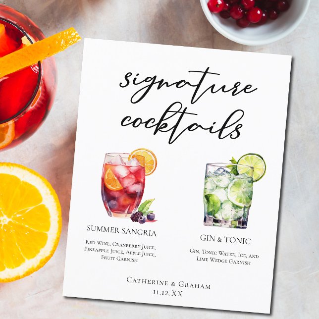 Menú de cócteles Signature Sangria Gin & Tonic (Subido por el creador)