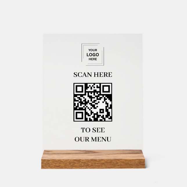 Menú de código QR Señal Acrílica con Bloque de Mad (Anverso)