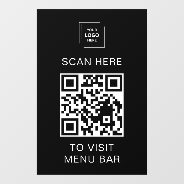 Menú de código QR Señal de vinilo adhesivo para ve (Hoja)