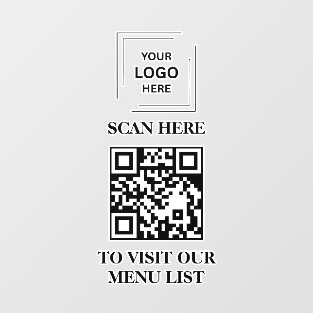 Menú de código QR Señal de vinilo adhesivo para ve (Hoja)