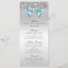 Menú de colección de Bodas de flujo Verde azulado 