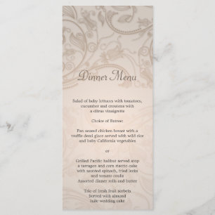 Menú de color topo de la boda del Flourish