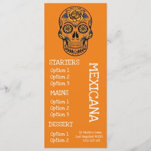 menú de comida de restaurante bar mexicano para la