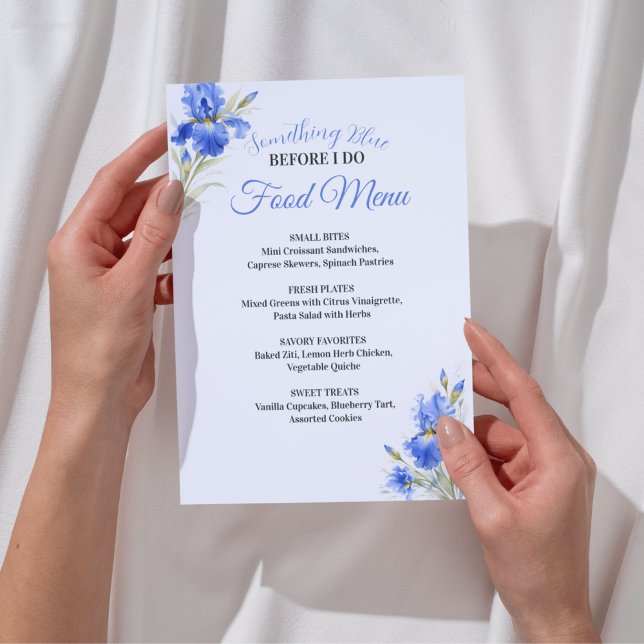 Menú de comida para baby shower nupcial algo azul (Subido por el creador)