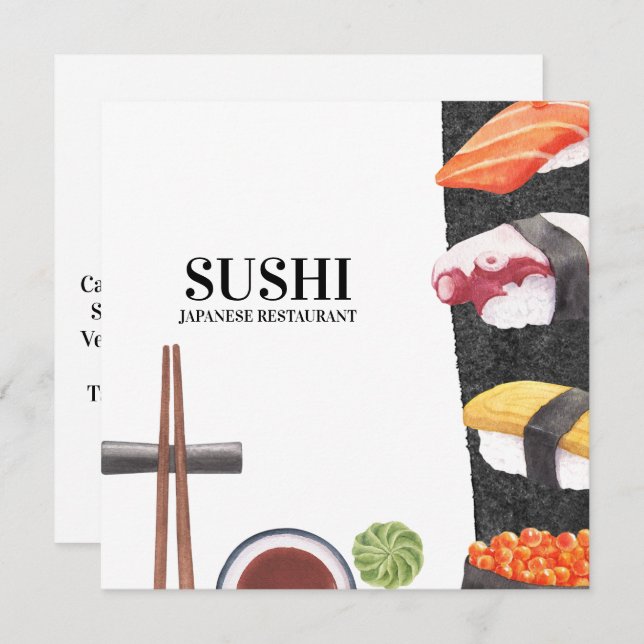 Menú de comida sushi japonesa (Anverso / Reverso)