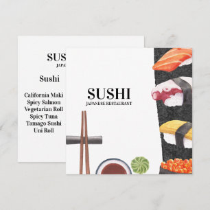 Menú de comida sushi japonesa