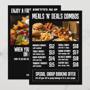 Menú de comidas y promociones de restaurante de al