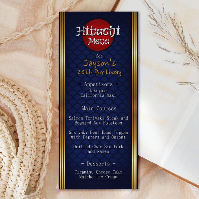 Menú de cumpleaños de Hibachi (Subido por el creador)