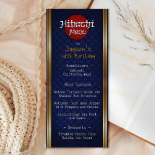 Menú de cumpleaños de Hibachi