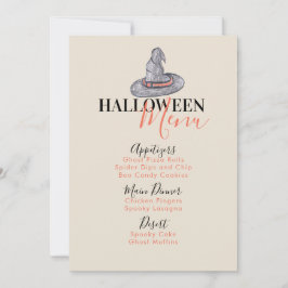 Menú de Cumpleaños de Sombrero de Bruja de Hallowe