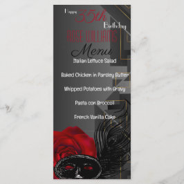 Menú de cumpleaños del renacimiento de Harlem