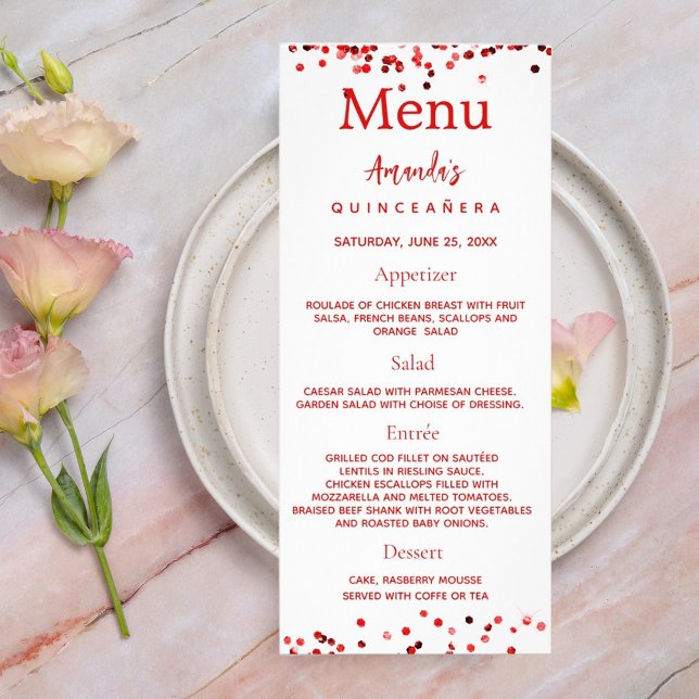 Menú de cumpleaños foto blanca roja datos divertid (Subido por el creador)