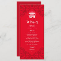 Menú de cumpleaños "Longevidad" chino (RED)