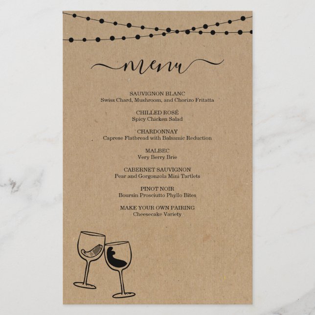 Menú de degustación de vinos (Anverso)