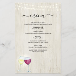 Menú de degustación de vinos