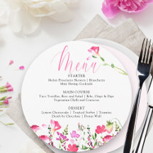 Menú de Desayuno de Boda Bonito con Flor Silvestre