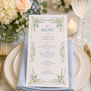 Menú de Desayuno de Boda Floral Botánico Vintage A