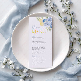 Menú de Desayuno de Bodas Main Squeeze Flores Azul