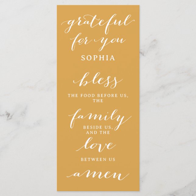 Menú de doble cara de Acción de Gracias y Reza con (Anverso)