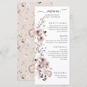 Menú de ducha de flores silvestres Boho Baby