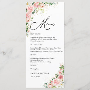 Menú de ducha de novia verde