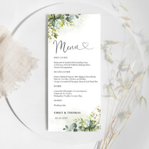 Menú de ducha de novia verde