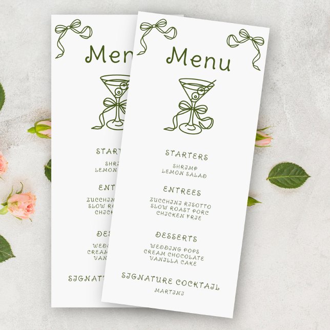 Menú de ducha martini Bow Bridal (Subido por el creador)