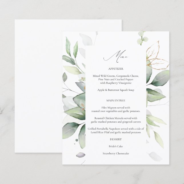 Menú de ecología de oro brillante de eucalipto de  (Anverso / Reverso)