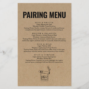 Menú de emparejamiento de puros y Whiskey