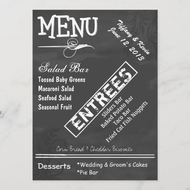 Menú de encargo de la boda de la mirada del (Anverso)