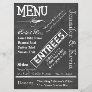 Menú de encargo de la boda de la mirada del