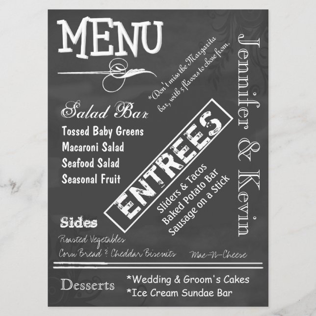 Menú de encargo de la boda de la mirada del (Anverso)