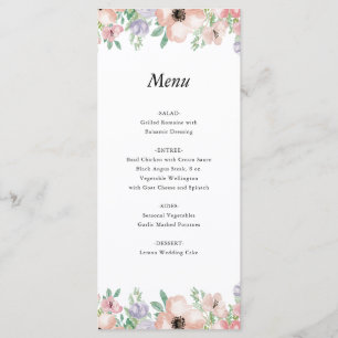 Menú de Evento Floral Pastel Elegante