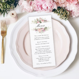 Menú de Evento Floral Rosa Femenino