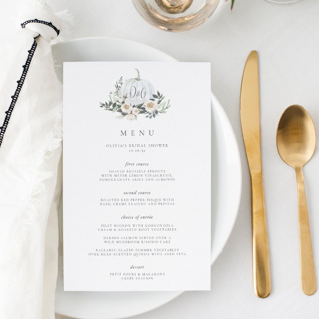 Menú de eventos Monograma de la Calabaza Blanca de (Subido por el creador)